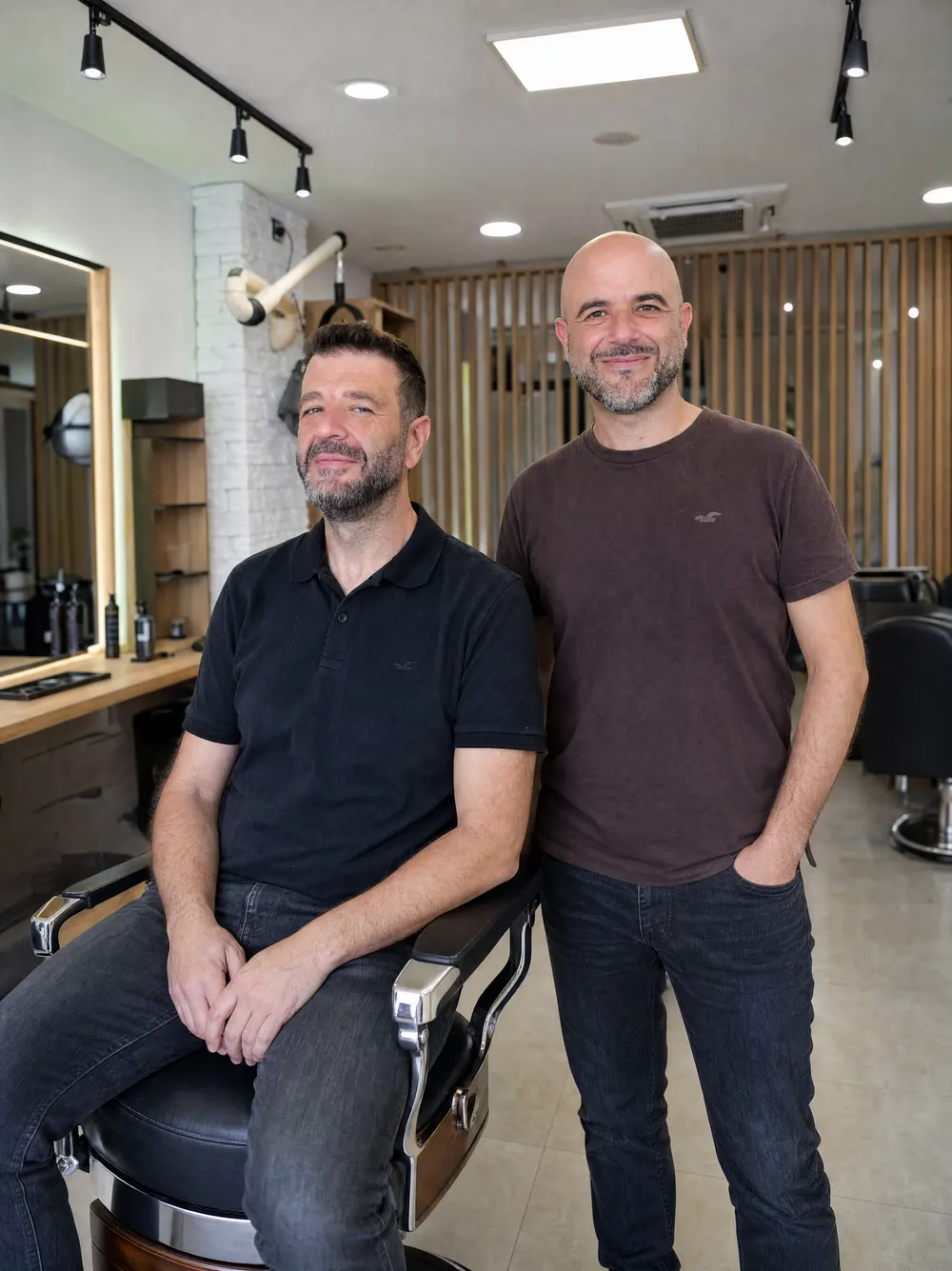The two founding brothers, Sévag and Krikor, in the OWA Colors salon