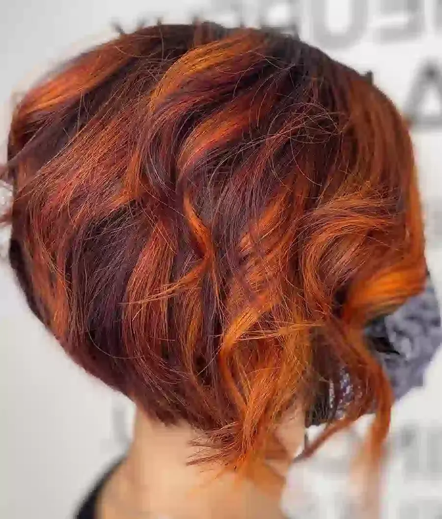 Copper bob, seen from behind