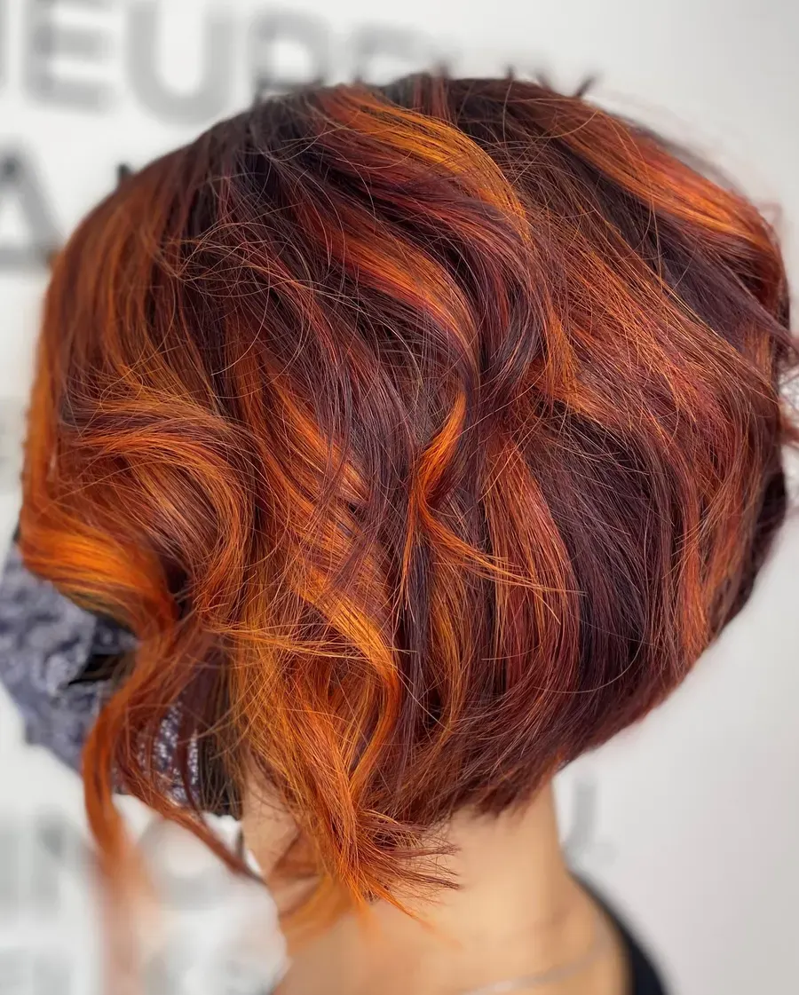 Short bob in a fiery copper colour