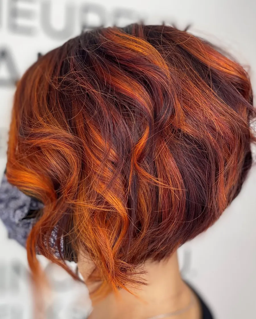 Short bob in a fiery copper colour