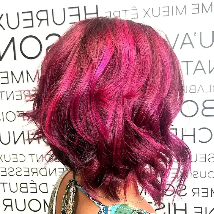 Fuchsia pink bob
