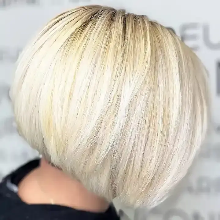 Blonde angled bob