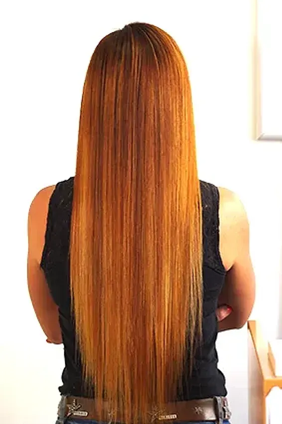 After: smooth hair following a Brazilian smoothing treatment