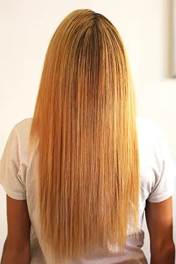 After: smooth hair following a Brazilian smoothing treatment