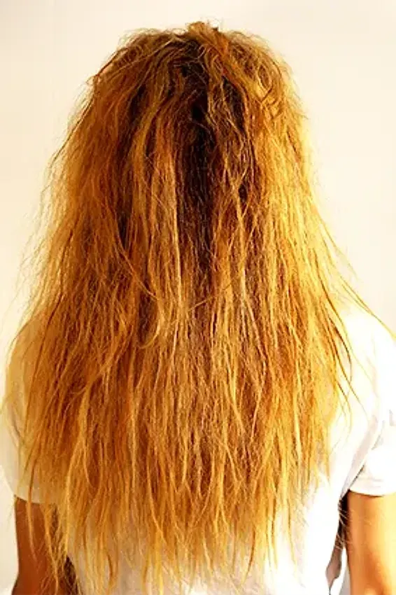 Before: wavy hair